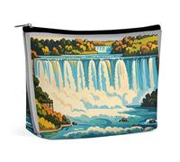 LYHVSFJW Cosmetic Bag Makeup Bags for Women Portable Makeup Bag Airplane at Sunset Makeup Case Travel Toiletry Bag for Travel Accessories, Niagara Fall print, One Size