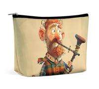 LYHVSFJW Cosmetic Bag Makeup Bags for Women Portable Makeup Bag Anime Style Cat Makeup Case Travel Toiletry Bag for Travel Accessories, Cartoon Scottish Bagpipe, One Size