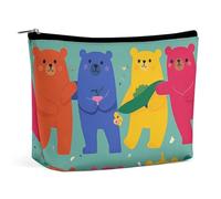 LYHVSFJW Cosmetic Bag Makeup Bags for Women Portable Makeup Bag Cartoon Cute Otter Makeup Case Travel Toiletry Bag for Travel Accessories, Colorful Bears, One Size