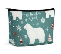 LYHVSFJW Cosmetic Bag Makeup Bags for Women Portable Makeup Bag Colorful Rose with Water Makeup Case Travel Toiletry Bag for Travel Accessories, Christmas Polar Bear, One Size