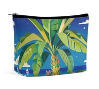 LYHVSFJW Cosmetic Bag Makeup Bags for Women Portable Makeup Bag Cute Animal Head Makeup Case Travel Toiletry Bag for Travel Accessories, Tropical Beach Plant Theme, One Size