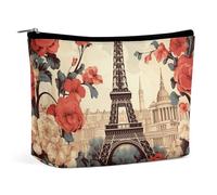 LYHVSFJW Cosmetic Bag Makeup Bags for Women Portable Makeup Bag Cute Penguin Print Makeup Case Travel Toiletry Bag for Travel Accessories, Paris Vintage Floral, One Size
