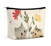 LYHVSFJW Cosmetic Bag Makeup Bags for Women Portable Makeup Bag Cute Pug Makeup Case Travel Toiletry Bag for Travel Accessories, Draw Two Cats, One Size