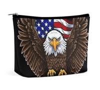 LYHVSFJW Cosmetic Bag Makeup Bags for Women Portable Makeup Bag Fire Soccer Ball Makeup Case Travel Toiletry Bag for Travel Accessories, USA Flag Patriotic Eagle, One Size