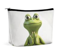 LYHVSFJW Cosmetic Bag Makeup Bags for Women Portable Makeup Bag Fire Soccer Ball Makeup Case Travel Toiletry Bag for Travel Accessories, The funny frog doing yoga, One Size