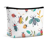 LYHVSFJW Cosmetic Bag Makeup Bags for Women Portable Makeup Bag Goose And Flowers Makeup Case Travel Toiletry Bag for Travel Accessories, Bright Insect Pattern, One Size