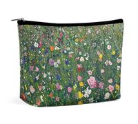 LYHVSFJW Cosmetic Bag Makeup Bags for Women Portable Makeup Bag Green Peacock Feather Makeup Case Travel Toiletry Bag for Travel Accessories, A Field of Wild Flowers, One Size