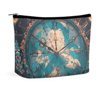 LYHVSFJW Cosmetic Bag Makeup Bags for Women Portable Makeup Bag Modern Silk Threads Cloverleaf Filigree Makeup Case Travel Toiletry Bag for Travel Accessories, Creating Magical Time, One Size