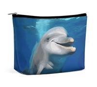LYHVSFJW Cosmetic Bag Makeup Bags for Women Portable Makeup Bag Papillon in The Box Makeup Case Travel Toiletry Bag for Travel Accessories, Happy Dolphin, One Size
