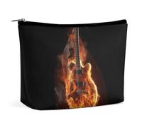 LYHVSFJW Cosmetic Bag Makeup Bags for Women Portable Makeup Bag Papillon in The Box Makeup Case Travel Toiletry Bag for Travel Accessories, Fire Guitar, One Size