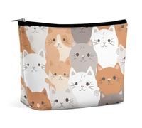 LYHVSFJW Cosmetic Bag Makeup Bags for Women Portable Makeup Bag Papillon in The Box Makeup Case Travel Toiletry Bag for Travel Accessories, Orange Cats, One Size