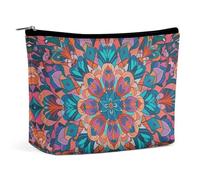 LYHVSFJW Cosmetic Bag Makeup Bags for Women Portable Makeup Bag Puerto Rico Flag Makeup Case Travel Toiletry Bag for Travel Accessories, Bohemian Psychedelic Peacock Mandala, One Size