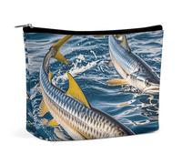 LYHVSFJW Cosmetic Bag Makeup Bags for Women Portable Makeup Bag Puerto Rico Flag Makeup Case Travel Toiletry Bag for Travel Accessories, Two big fish in the water, One Size