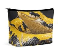 LYHVSFJW Cosmetic Bag Makeup Bags for Women Portable Makeup Bag Puerto Rico Flag Makeup Case Travel Toiletry Bag for Travel Accessories, Yellow and black pythons, One Size