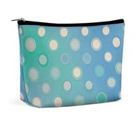 LYHVSFJW Cosmetic Bag Makeup Bags for Women Portable Makeup Bag Pumpkin Flower Crushed Makeup Case Travel Toiletry Bag for Travel Accessories, Blue Aqua Blue Gray Polka Dot Pattern, One Size