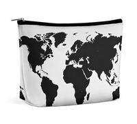 LYHVSFJW Cosmetic Bag Makeup Bags for Women Portable Makeup Bag Rainbow Pattern Makeup Case Travel Toiletry Bag for Travel Accessories, Black World Map, One Size