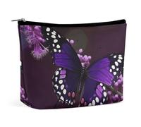 LYHVSFJW Cosmetic Bag Makeup Bags for Women Portable Makeup Bag Sloth Lazy Makeup Case Travel Toiletry Bag for Travel Accessories, Purple plum butterfly, One Size