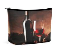 LYHVSFJW Cosmetic Bag Makeup Bags for Women Portable Makeup Bag Sloth Lazy Makeup Case Travel Toiletry Bag for Travel Accessories, Red Wine and Bottle, One Size