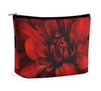 LYHVSFJW Cosmetic Bag Makeup Bags for Women Portable Makeup Bag Sloth Lazy Makeup Case Travel Toiletry Bag for Travel Accessories, Red Flower on Black, One Size