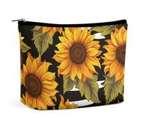 LYHVSFJW Cosmetic Bag Makeup Bags for Women Portable Makeup Bag Snow Leopard Mountain Makeup Case Travel Toiletry Bag for Travel Accessories, Sunflowers-1, One Size