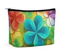 LYHVSFJW Cosmetic Bag Makeup Bags for Women Portable Makeup Bag The Beach with A Surfboard Makeup Case Travel Toiletry Bag for Travel Accessories, Rainbow Circle Shamrock, One Size