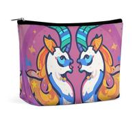 LYHVSFJW Cosmetic Bag Makeup Bags for Women Portable Makeup Bag Two Snowmen And Ribbon Makeup Case Travel Toiletry Bag for Travel Accessories, Gemini, One Size