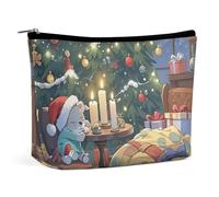 LYHVSFJW Cosmetic Bag Makeup Bags for Women Portable Makeup Bag Window Sill Christmas Tree Makeup Case Travel Toiletry Bag for Travel Accessories, Sleepy Mouse, One Size