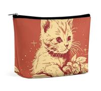 LYHVSFJW Cosmetic Bag Makeup Bags for Women Portable Makeup Bag With Cherry Pattern Makeup Case Travel Toiletry Bag for Travel Accessories, Cat Lying on the Box, One Size