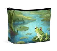 LYHVSFJW Cosmetic Bag Makeup Bags for Women Portable Makeup Bag With Cherry Pattern Makeup Case Travel Toiletry Bag for Travel Accessories, Frog in a pond, One Size