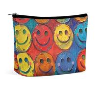 LYHVSFJW Cosmetic Bag Makeup Bags for Women Portable Makeup Bag With Cherry Pattern Makeup Case Travel Toiletry Bag for Travel Accessories, Colorful Smiley Face, One Size