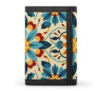 LYHVSFJW Cow Pattern TriFold Wallet with 8 Card Slots, Slim Zipper Coin Pocket, Divided Billfold for Men Women, Colorful Arabic Editable File Yellow, One Size, Modern