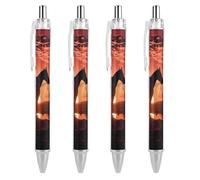 LYHVSFJW Cowboy West Ball Point Pen Retractable Black Ink Ballpoint Pens Super Soft Grip 0.5mm Ink Pen Medium Point Office Pens 4 PCS