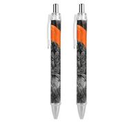 LYHVSFJW Crow Opens His Mouth Ball Point Pen Retractable Black Ink Ballpoint Pens Super Soft Grip 0.5mm Ink Pen Medium Point Office Pens 2 PCS