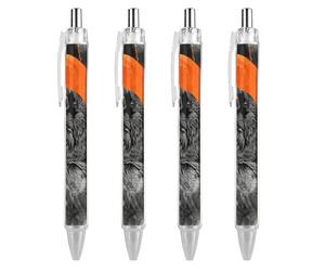 LYHVSFJW Crow Opens His Mouth Ball Point Pen Retractable Black Ink Ballpoint Pens Super Soft Grip 0.5mm Ink Pen Medium Point Office Pens 4 PCS