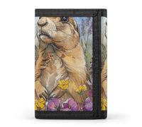 LYHVSFJW Cute Baby Hedgehog TriFold Wallet with 8 Card Slots, Slim Zipper Coin Pocket, Divided Billfold for Men Women, Two Prairie Dogs, One Size, Modern