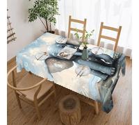 LYHVSFJW Cute Elephant Play Bubbles Rectangle Tablecloth Waterproof Polyester Farmhouse Table Cloth Stain and Wrinkle Resistant Washable Decorative Table Cover for Dining, Party and Camping 55"x70"