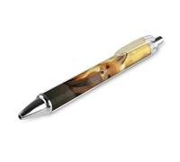 LYHVSFJW Cute Foxes Ball Point Pen Retractable Black Ink Ballpoint Pens Super Soft Grip 0.5mm Ink Pen Medium Point Office Pens 1 PCS