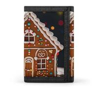 LYHVSFJW Cute Frog TriFold Wallet with 8 Card Slots, Slim Zipper Coin Pocket, Divided Billfold for Men Women, Sweet gingerbread house, One Size, Modern