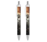 LYHVSFJW Cute Owl Baby Ball Point Pen Retractable Black Ink Ballpoint Pens Super Soft Grip 0.5mm Ink Pen Medium Point Office Pens 2 PCS