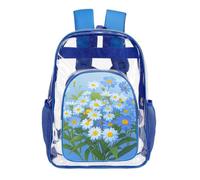 LYHVSFJW Do Not Forget Me Transparent Bag Laptop Sleeve See Through Casual Backpack Large PVC Clear Backpacks, Blue, 43X32.5cm