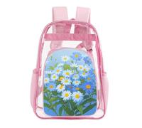 LYHVSFJW Do Not Forget Me Transparent Bag Laptop Sleeve See Through Casual Backpack Large PVC Clear Backpacks, Pink, 43X32.5cm
