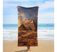 LYHVSFJW Egyptian Pyramids Beach Towel Extra Large Sandproof Towels 30x61in Microfiber Quick Dry Bath Towels, Soft Lightweight Oversized Sand Free, for Travel Pool Swimming Gym