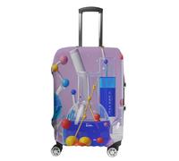 LYHVSFJW Elastic Luggage Cover Protector Abstract Science Chemistry Illustration Washable Suitcase Sleeve Durable Travel Suitcase Case Cover with Zipper Openings Fits 19-32 Inch Luggage (), white, XL,