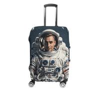 LYHVSFJW Elastic Luggage Cover Protector Astronauts Washable Suitcase Sleeve Durable Travel Suitcase Case Cover with Zipper Openings Fits 19-32 Inch Luggage (), white, XL, Flower and Animals
