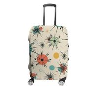 LYHVSFJW Elastic Luggage Cover Protector Atomic Stars Retro Pattern Washable Suitcase Sleeve Durable Travel Suitcase Case Cover with Zipper Openings Fits 19-32 Inch Luggage (), white, M, Flower and