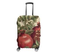 LYHVSFJW Elastic Luggage Cover Protector Berries of Pomegranate Washable Suitcase Sleeve Durable Travel Suitcase Case Cover with Zipper Openings Fits 19-32 Inch Luggage (), white, XL, Flower and