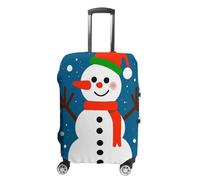 LYHVSFJW Elastic Luggage Cover Protector Christmas Happy Snowmans Washable Suitcase Sleeve Durable Travel Suitcase Case Cover with Zipper Openings Fits 19-32 Inch Luggage (), white, M, Flower and