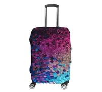 LYHVSFJW Elastic Luggage Cover Protector Glitter Sequin Spot Washable Suitcase Sleeve Durable Travel Suitcase Case Cover with Zipper Openings Fits 19-32 Inch Luggage (), white, M, Flower and Animals