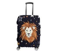 LYHVSFJW Elastic Luggage Cover Protector Lion And Stars Washable Suitcase Sleeve Durable Travel Suitcase Case Cover with Zipper Openings Fits 19-32 Inch Luggage (), white, L, Flower and Animals