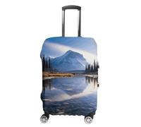 LYHVSFJW Elastic Luggage Cover Protector Magnificent View in Banff Washable Suitcase Sleeve Durable Travel Suitcase Case Cover with Zipper Openings Fits 19-32 Inch Luggage (), white, XL, Flower and